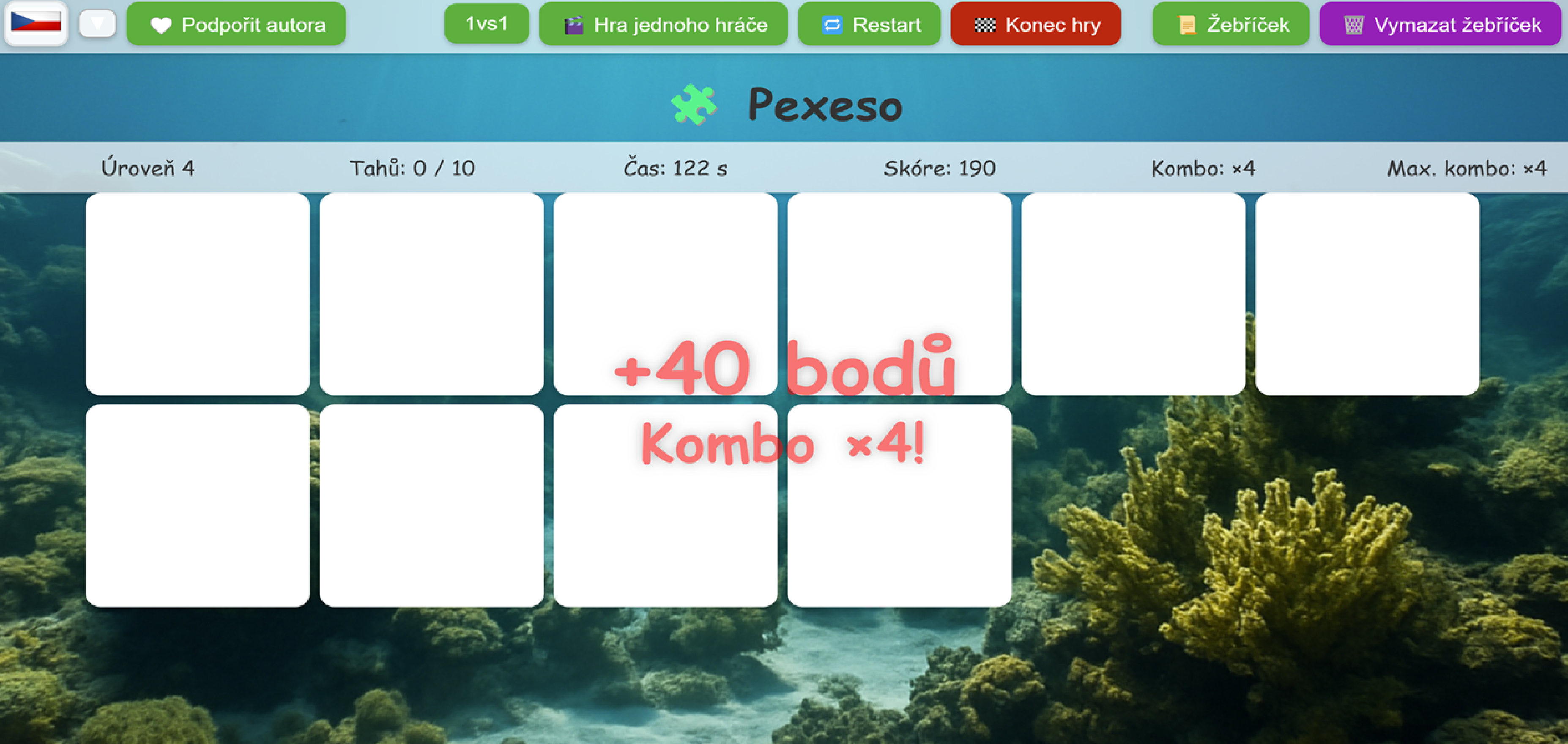 Ukázka hry Pexeso 1